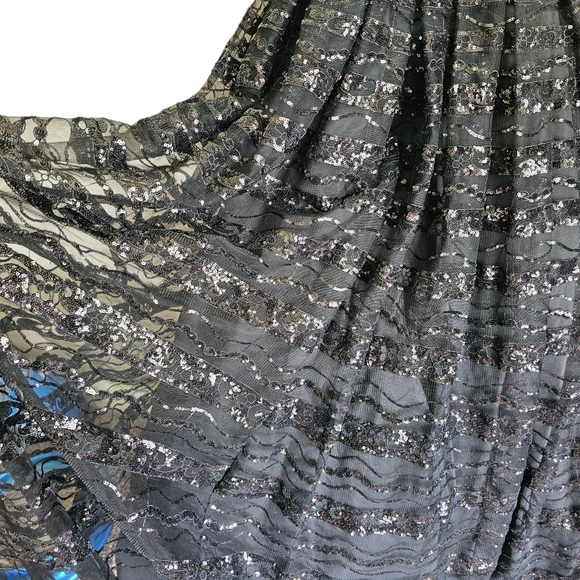 ELLIE WILDE MON CHERI EW118075 Black Goth Prom Velvet Halter Beaded Skirt Dress - Picture 6 of 8